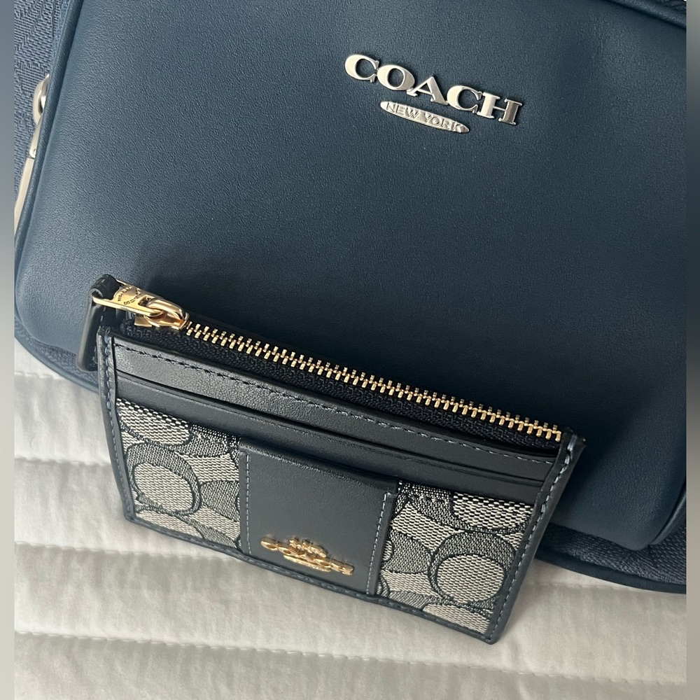 COACH Mini ID holder Signature Jacquard